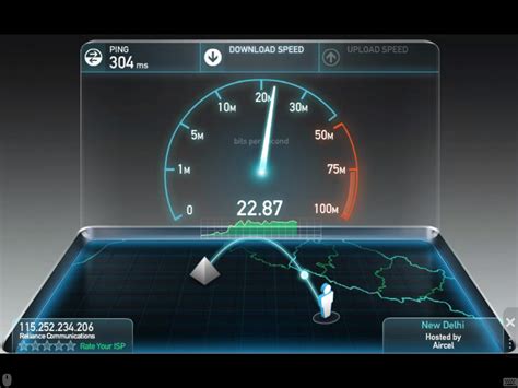 vitesse connexion internet